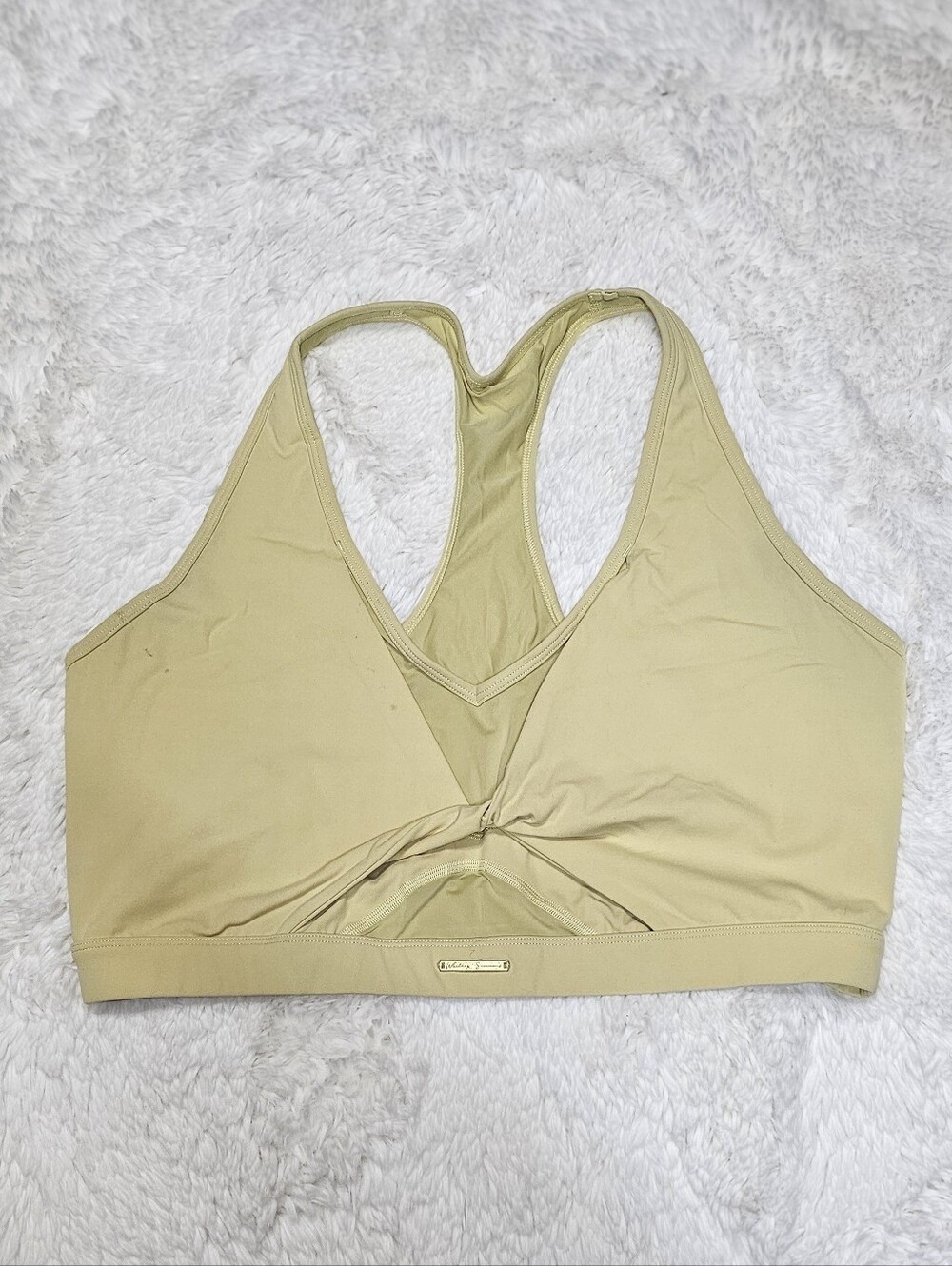 Whitney Simmons Gold Nameplate Sports Bra - Light Yellow-XXL